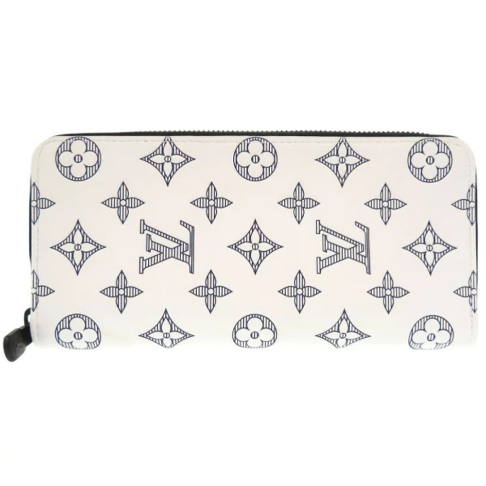 Louis Vuitton Zippy Wallet Vertical Monogram Shadow Black White Long LV